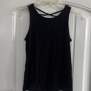 Rumi + Ryder Black Tank Top with Crossover Back        Girls Size - M (8-10)